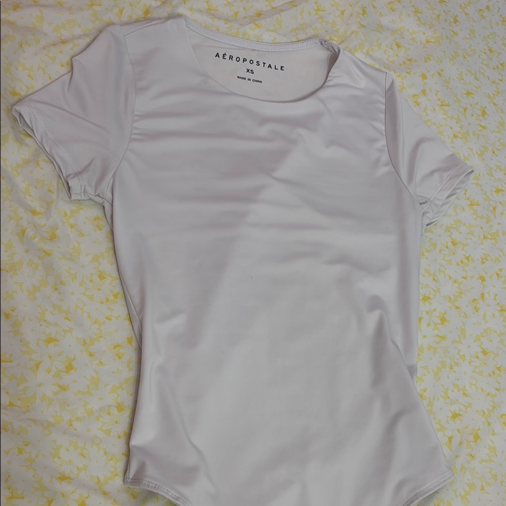 Aeropostale White Fitted Bodysuit